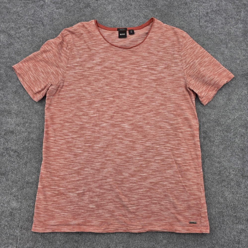 Hugo Boss Mens XXL Regular Fit Space Dye T-Shirt Terracotta Orange Cotton